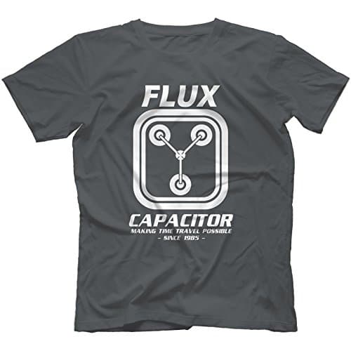 Image of Robot Rave Flux Capacitor Back to The Future Inspired T-Shirt Charcoal Small