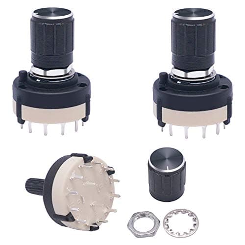 Image of Taiss 3pcs Rotary Switch RS26 2P12T Band Switch Band Channel Rotary Selector Switch 2 Pole 12 Position Selectable Position + 3pcs knob