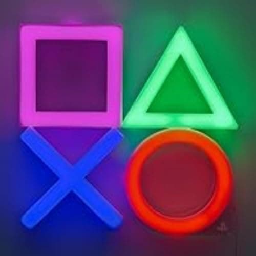 Image of Paladone PlayStation LED Neon Light - Officially Licensed Gaming Room Wall Light, Featuring Controller Icons, Mood Lighting Office Decor