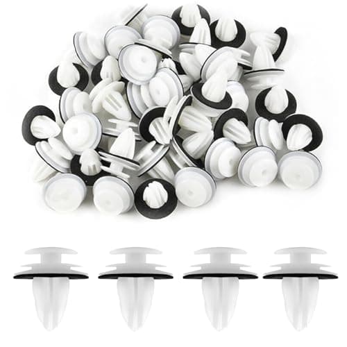 Image of Car Trim Clips, 50Pack White Plastic Panel Clips, Automotive Door Panel Fixings, Car Door Retainer Mounting Clips for Car Boots Interior Doors Bumper, Ideal for Interior and Exterior Repairs