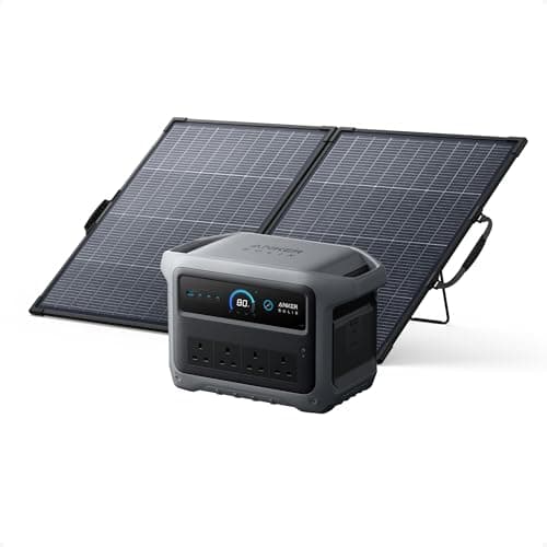 Image of Anker SOLIX C1000 Gen 2 Portable Power Station with 200W Solar Panel, 2000W (Peak 3000W) Solar Generator, 1024Wh LiFePO4, Fast Charge 100% in 49 Min, 10ms UPS, for Home Backup, Camping & Emergency