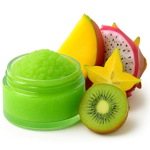 Image of Sugar Lip Scrub - 30g Pot - 15 Delicious Flavours - Made With Natural Jojoba Oil for Soft, Smooth Lips - Vegan Friendly - Puddle of Wax - Made in the UK (30g, Tropical)