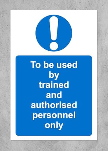 Image of to be Used by Trained and authorised Personnel only Safety Sign - Self Adhesive Sticker 200mm x 150mm
