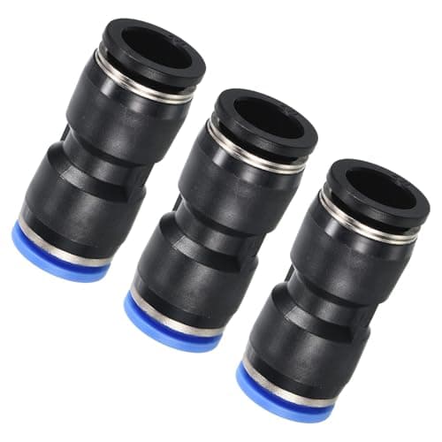 Image of TA-VIGOR 1/2" to 12mm Push to Connect Fittings, 2 Pack Straight Union Push Reducers, Push Fit Connectors for PU Nylon PTFE Tubing, Pneumatic Air Line Quick Fitting, Push Lock Coupler