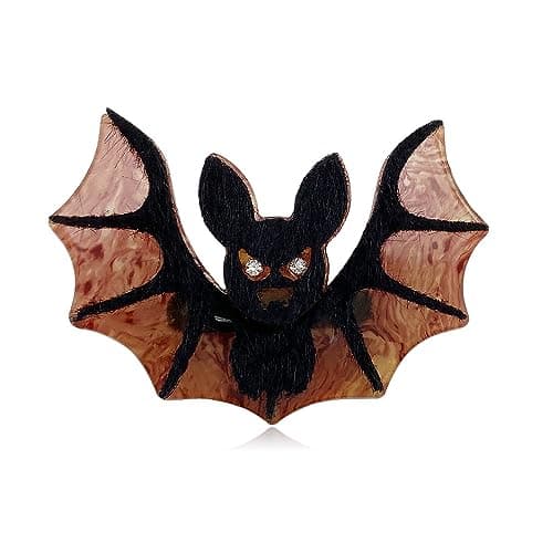 Image of BT Bear Brooches Pin Handmade Acrylic Cartoon Animal Brooch Colorful Art Brooch Pin Badge Backpack Coat Pin Wedding Party Gift Brooch (Bat)