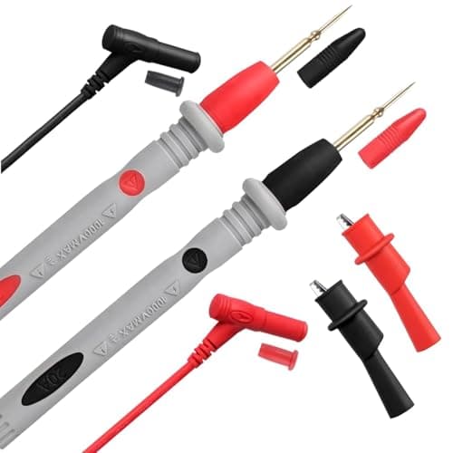 Image of ULTRICS Multimeter Test Leads, PT1005 1000V 10A Multi-meter Test Probes Kit with 2 Crocodile Clips and Nickel-plated Tips, Universal Testing Lead Compatible with Electric Tester/Digital Multimeters