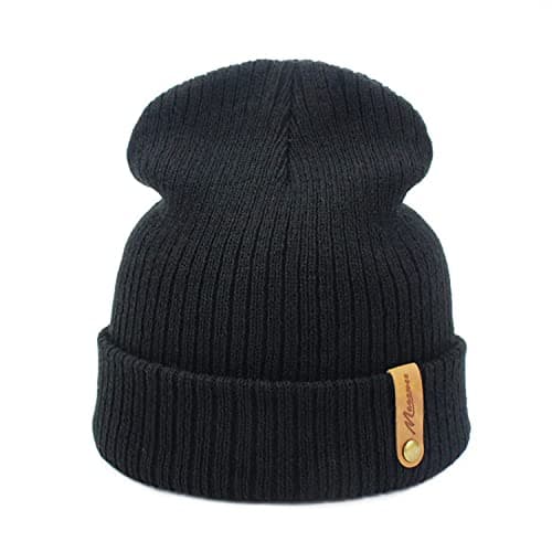 Image of DOOVID Beanie for Men Women Knit Beanie Hat Winter Warm Hat Unisex Skull Caps Casual Knit Hats, Black (With Tag), One size