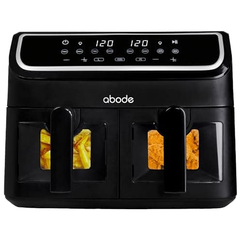 Image of Abode Digital Air Fryer 2000W 9L Dual Zone with Removable Baskets, 12 Preset Options, Digital Touch Control Panel 30 Minute Timer, Overheat Protection, Extra Large Air Fryer for Family AAF9000
