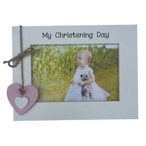 Image of My Christening Day Photo Frame Gift For Girls White and Pink 6x4 Landscape
