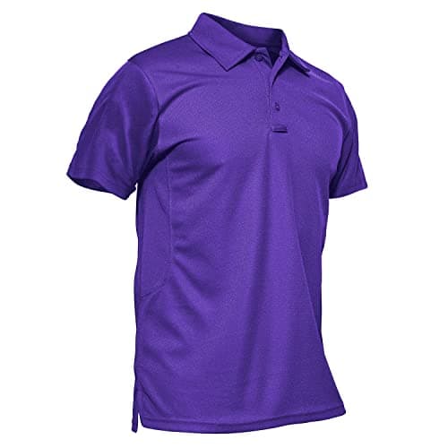 Image of KEFITEVD Mens Polo Shirts Casual Golf Breathable Hiking Shirts Summer Lightweight Athletic Tops,Purple,M