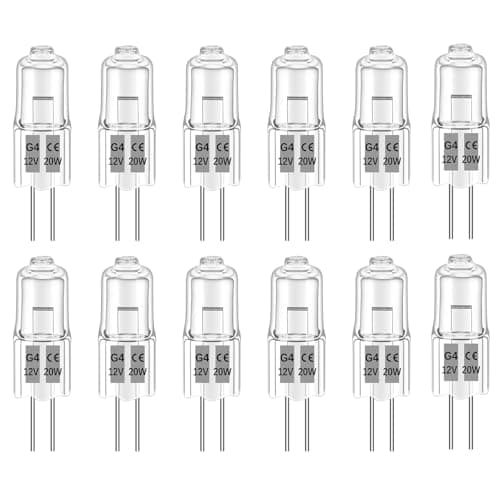 Image of Liuyife 12pcs G4 Halogen Light Bulb 20W 12V Dimmable Warm White 2700K 280LM G4 Clear Capsule Lamp for Cooker Hood Kitchen Chandelier