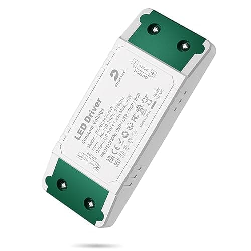 Image of DUSKTEC 24V LED Driver 30W Constant Voltage, Mains Transformer 240V AC to 24V DC, Power Supply 24 Volts for Low Voltage LED Strips Under Cabinet Light G4 MR16 MR11 Bulbs Lamps Spotlights Downlights