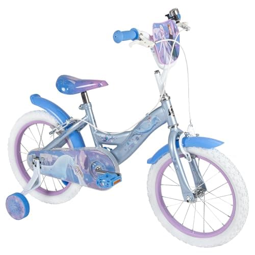 Image of Huffy Disney Frozen 16" Kid’s Bike, aged 5-9 years, Dual Calliper Brakes, Removable Stabilisers, Adjustable Seat, Blue