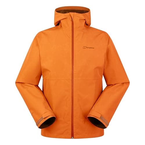 Image of Berghaus Men's Bramblfell Gore-Tex Interactive Jacket | Waterproof | Breathable | Adjustable Hood Waterproof Jacket, Blazing Fire, L