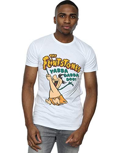 Image of Absolute Cult The Flintstones Men's Fred Yabba Dabba Doo T-Shirt White X-Large
