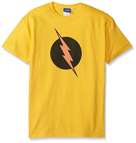 Image of DC Comics Men's The Flash Distressed Logo T-Shirt, Yellow, S