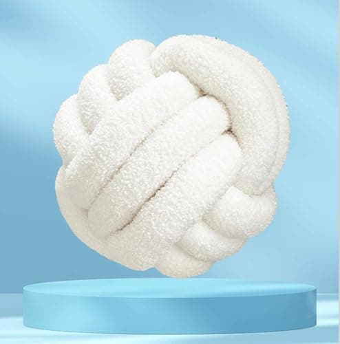 Image of Afenau Knot Pillow - Decorative Knotted Cushion for Couch, Sofa, Bedroom, Living Room - Handmade Plush Round Throw Pillow