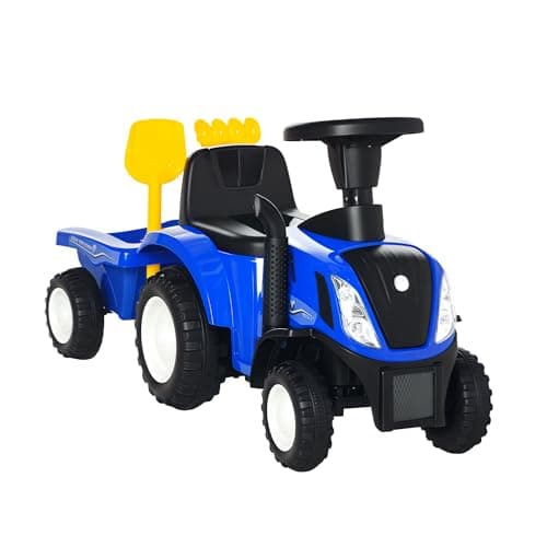 Image of HOMCOM Ride On Tractor Toddler Walker Foot To Floor Slider w/Horn Storage Steering Wheel for 1-3 Years Old Blue