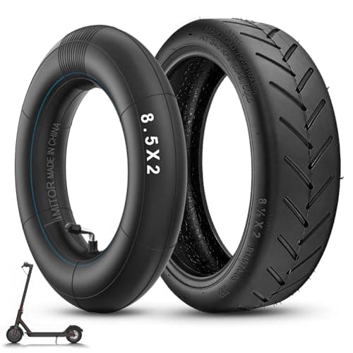 Image of Amitor 8.5 Inch Scooter Tyre 50/75-6.1 Inner Tube with Silver 90° Valve, Electric Scooter Wheel Replacement 8.5x2.0 for Xiaomi 1S M365 Pro 2 Mi3, High Durability, Ideal for Urban Commuting, 1 Set