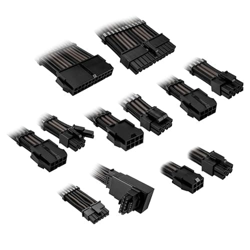 Image of Kolink Core Pro Braided Cable Extension Kit 12V-2x6 Typ 1 - Jet Black/Gunmetal Grey