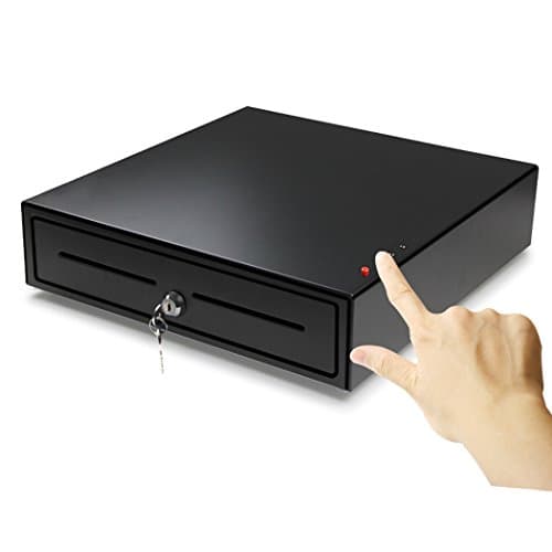 Image of HONEY BEAR 16Inch Manual Key & Push-Button Release Lock Cash Register Drawer Tray, Heavy Duty, with 4 Bills & 8 Coins Removable Tray