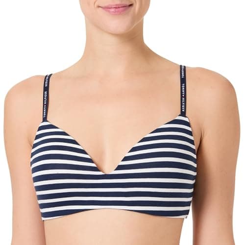 Image of Tommy Hilfiger Women's Lightly Lined Triangle PRT UW0UW05935, Blue, S