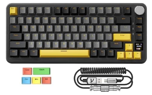 Image of MAMBASNAKE x ATTACK SHARK X85PRO Gasket Mechanical Keyboard, 75% Wireless Gaming Keyboard with TFT Screen&CNC Knob, 2.4Ghz/BT5.1/USB-C, 5 Layer Padding, Hot-Swap Linear Switch, RGB, for PC,MAC,QMK