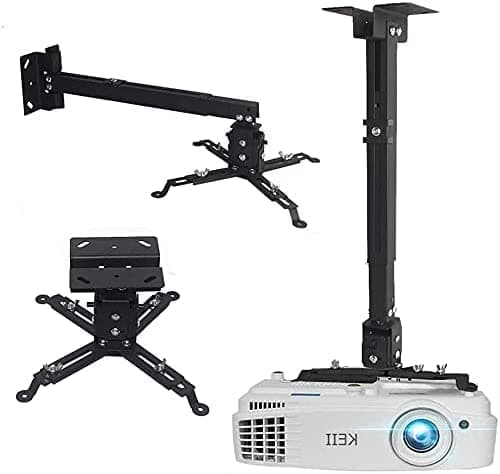 Image of Coret Universal Projector Mount Adjustable Ceiling Wall Mount, Projector Extending Arms Mount for LCD/DLP Home and Office Movie Device, for Epson Optoma Benq, Hold up to 33 lbs (Black)