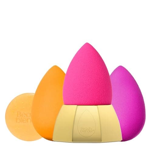 Image of Beautyblender® | Cosmo Beauty Blender 5-Piece Essentials Set - 3 Makeup Sponges, 1 Sponge & Brush Cleanser, Nest Stand, Professional Application, Vegan & Cruelty Free, Made in the USA