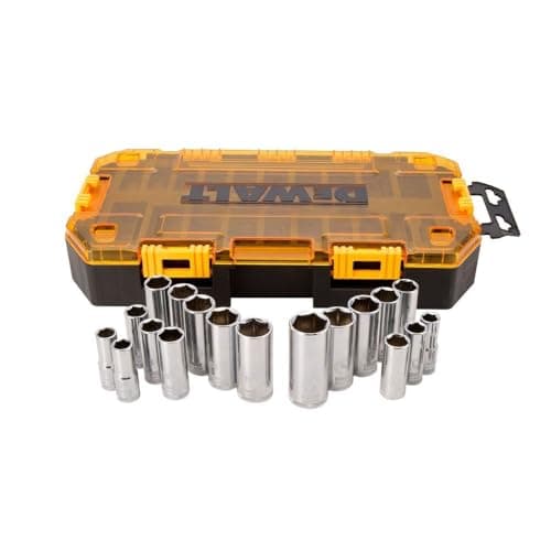 Image of DEWALT Deep Socket Set, 20-Piece, 3/8" Drive Metric/SAE (DWMT73812)