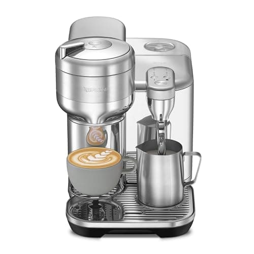 Image of Nespresso - Vertuo Creatista Capsule Coffee Machine with Milk Frother Wand for Cappuccino, Flat White and Espresso by Sage, Brushed Stainless Steel