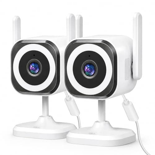 Image of GUOANVISION Security Camera Indoor Outdoor, 5GHz & 2.4GHz CCTV Camera with Colour Night Vision, 3MP HD Motion Detection, Two-Way Audio, IP66 Waterproof, 24/7 Recording, SD/Cloud Storage - 2 Pack