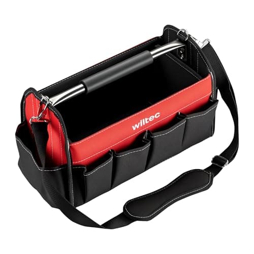 Image of Wiltec Tool Bag with 14 Practical Pockets, 30 kg Capacity, Organiser Bag for Carpenters, Electricians, Mechanics and DIY Enthusiasts, Multiple Pouches, Shoulder Strap and Handle for Easy Portability