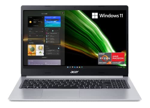 Image of Acer Aspire 5 A515-45-R8K1 Slim Laptop, 15.6" Full HD IPS, AMD Ryzen 7 5700U Octa-Core Mobile Processor, AMD Radeon Graphics, 8GB DDR4, 512GB NVMe SSD, WiFi 6, Backlit KB, Windows 11 Home, Silver