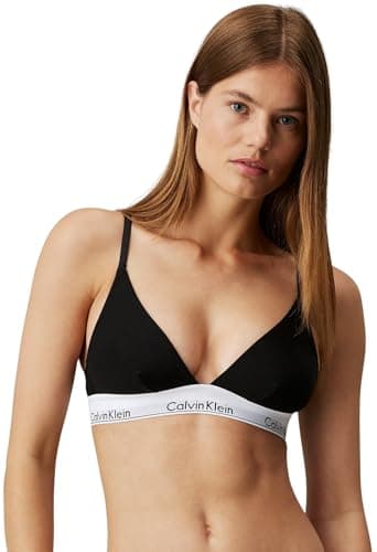 Image of Calvin Klein Women Triangle Unlined Cup Bra Unpadded, Black (Black), XS