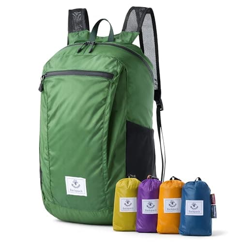 Image of 4Monster Packable Backpack Ultra Lightweight, Foldable Backpack Water Resistant, Hiking Daypack for Travel Camping Outdoor, Daily Walk-around, Cycling, Sports, Excursions(ArmyGreen, 16L)