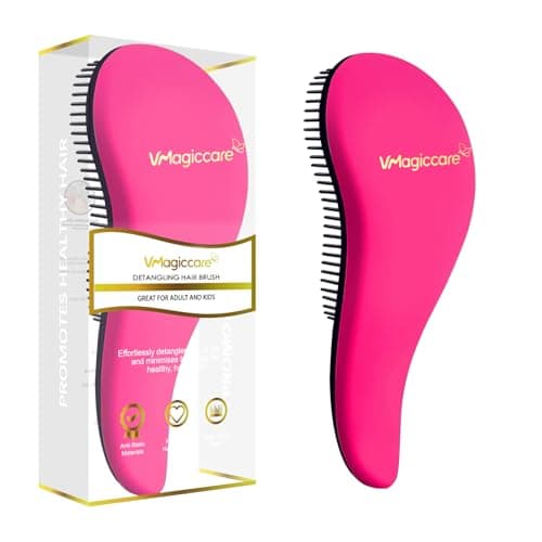 Image of Detangling Brush - glide the Detangler Brush through Tangled hair - Best Comb for Women, Girls, Men & Boys - Use in Wet and Dry Hair (Rose Red)