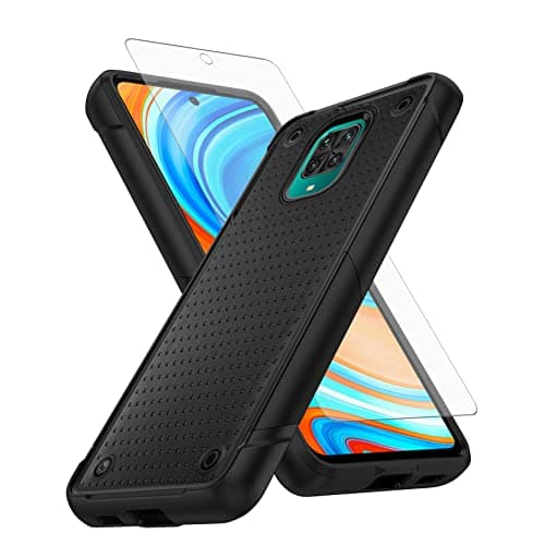 Image of Asuwish Phone Case for Xiaomi Redmi Note 9 Pro/Note 9s/Note9 Pro Max/Poco M2 Pro with Tempered Glass Screen Protector Cover and Cell Accessories Protective Redme Note9S Note9Pro 4G Women Men Black