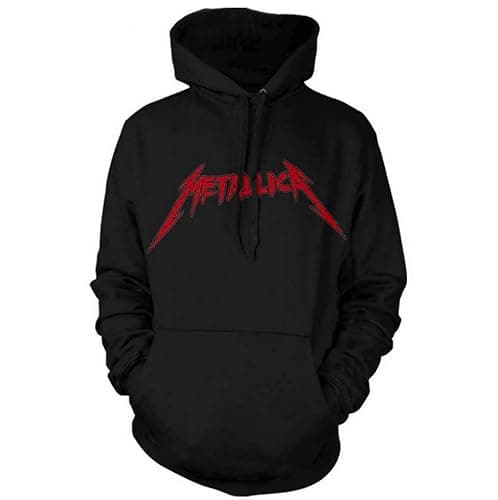 Image of Rock Off officially licensed products Metallica Skull Screaming Red Official Unisex Hoodie Hooded Top (Large)
