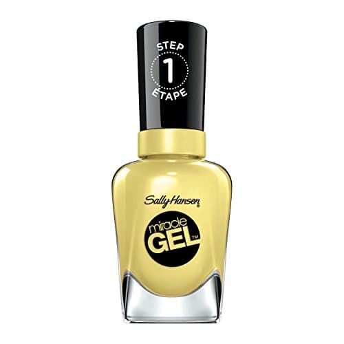 Image of Sally Hansen Miracle Gel Nail Polish, 390 Lemon Heaven, a Dusky Yellow, 14.7 ml