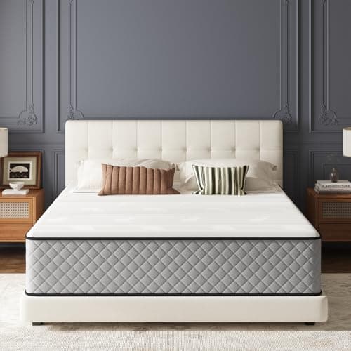 Image of Matoresu 25CM Double Mattresses with Cooling Gel Memory Foam Innerspring Hybrid, Medium Firm Mattress in a Box, Double Mattress for Ultimate Support & Pressure Relief (135x190x25CM)