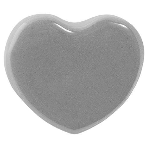 Image of Nicola Spring Ceramic Cupboard Drawer Knobs - Heart Design - Grey - Pack of 6