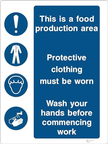 Image of This Is A Food Production Area - Self Adhesive Sticker Sign - Various Sizes To Choose From Either A5 Or A4 - Catering Equipment HSE Sign (A4 300x200mm)