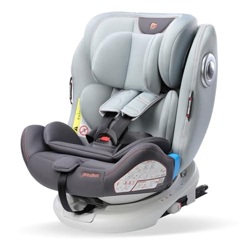 Image of globalkids 360 Swivel Baby Car Seats - Group 0+1/2/3(0-36 kg) for 0-12 Years with ISOFIX Child Car Seats, Grey