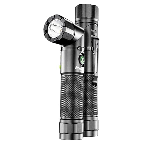 Image of Unilite FR-1200 Right Angle Flashlight – 1200 Lumen LED, 90° Rotating Head, USB-C Rechargeable, Magnetic Base, IP65 Water & Dust Resistant, Impact Resistant, Pocket Clip Included