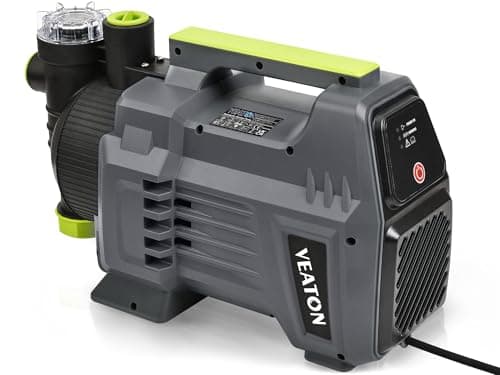 Image of VEATON Shallow Well/Deep Garden Pump, 1200W, 4500 l/h, 4.5 Bar Portable Water Booster Jet Pump with Automatic Pressure Switch for Home, Garden, Lawn, Sprinkler Irrigation