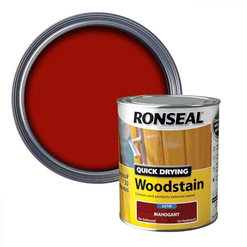 Image of Ronseal Quick Drying Woodstain Satin Mahogany 750ml