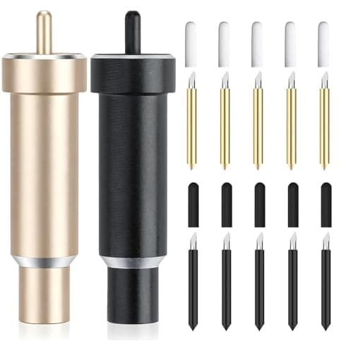 Image of 12 Pcs Deep Cut Blade Set, Fine Point Blade with housing for Cricut Explore 2/3 & Maker 2/3, 60° Replacement Blades for DIY Crafts, Housing for Precision Cutting for Slicing Cuts Glitter Vinyl
