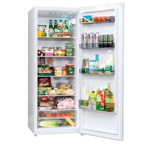 Image of Teknix LBL240H 143cm Tall Freestanding Larder Fridge - 240 Litre Capacity - 5 Adjustable Shelves - Reversible Door - White