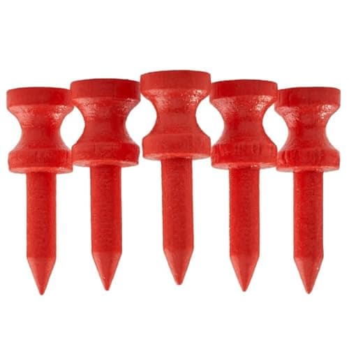 Image of TH Golf 100 PCS Bamboo Golf Tees Multiple Colours & Sizes Eco Friendly & Sustainable Bamboo Golf Tees (32mm Castle Red)